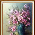 Pink flower vase ()